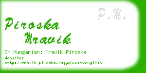 piroska mravik business card